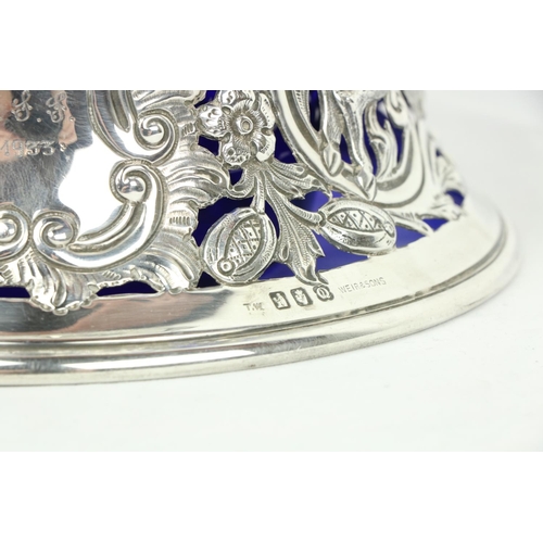 676 - A large pierced decorated Georgian style silver Dish Ring, Dublin (Weir & Sons) 1932, of scroll ... 