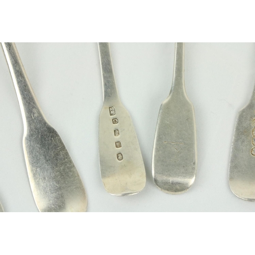 700 - Eleven, almost matching early 19th Century Irish silver Teaspoons, and two French silver ditto. (13)... 