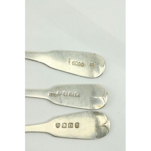 705 - Ten varied early 19th Century Irish rat-tail silver Teaspoons, three bright cut Irish silver Teaspoo... 