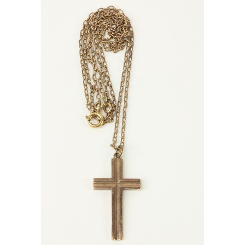 770 - A 9ct gold Gentleman's Chain, with plain design, and a 9ct gold Crucifix Pendant, approx. 67cms (26 ... 