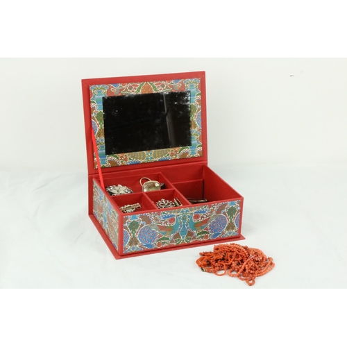 796 - Jewellery Box:  Collection of varied items, mostly paste brooches, pendants, earrings, buckles,... 