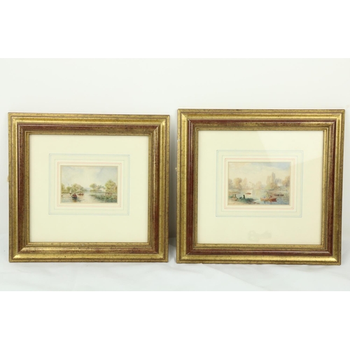 845 - 19th Century English SchoolA pair of attractive miniature Watercolours, River Scenes (possibly the T... 