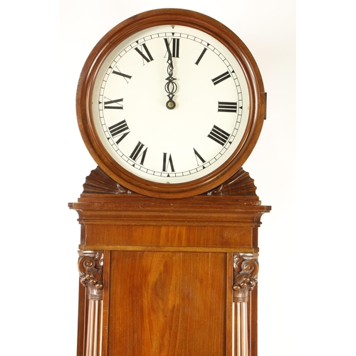 867 - An Art Deco style mahogany Longcase Clock, the circular painted dial with Roman numerals in a mahoga... 