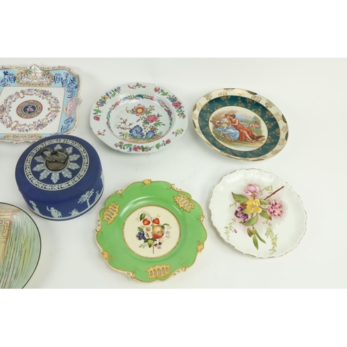 894 - A set of 6 hand coloured floral Dessert Plates,  8 1/