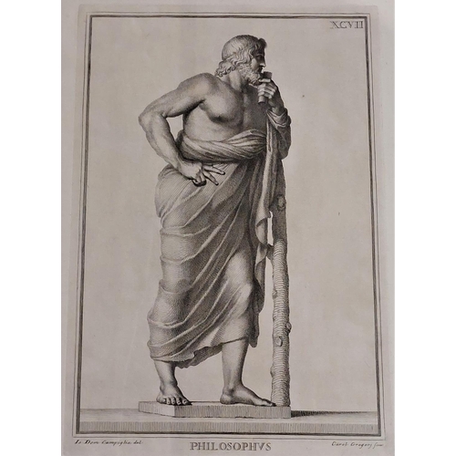 962 - After Carlo Gregori (1719-1759)A very good early set of 6 black and white Engravings, 