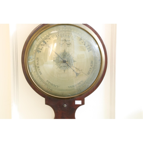 968 - A 19th Century large mahogany framed Wheel Barometer, with engraved dial by A. Rivolta, Chester, 120... 