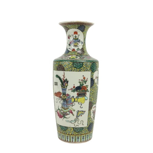 286 - A late 19th Century Chinese Famille Rose Vase, decorated all over with flowers and insects, 17