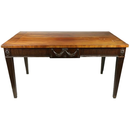 526 - A George III period inlaid and crossbanded mahogany Side or Serving Table, of rectangular form with ... 