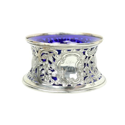 676 - A large pierced decorated Georgian style silver Dish Ring, Dublin (Weir & Sons) 1932, of scroll ... 