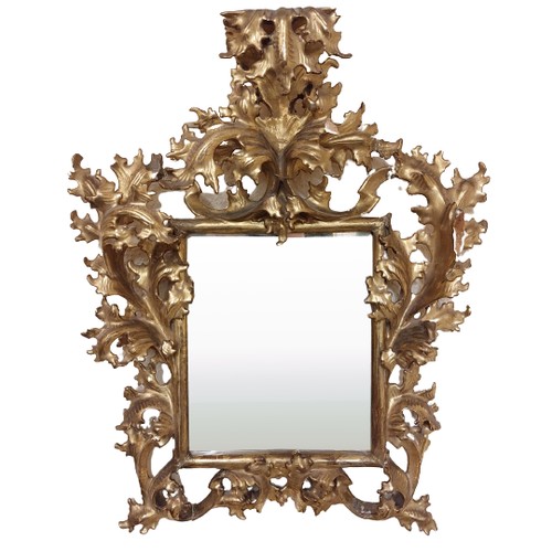 184 - An attractive 19th Century giltwood Italian 'Florentine' type Frame, with mirror inset, with open sc... 