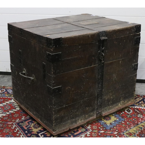 1206 - A very large steel bound Silver Trunk, with brass plate on top, 'Col. Saunderson, No. 2'. (1)... 