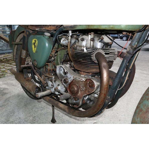 1596 - A 1955 BSA A7 Shooting Star 500cc Motorbike, coloured army green, engine number CA7SS998, mileage 27... 