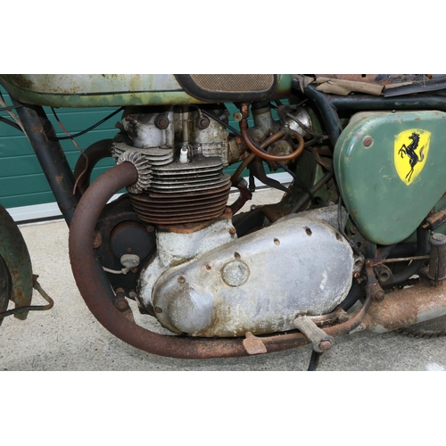 1596 - A 1955 BSA A7 Shooting Star 500cc Motorbike, coloured army green, engine number CA7SS998, mileage 27... 