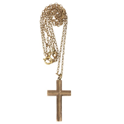 770 - A 9ct gold Gentleman's Chain, with plain design, and a 9ct gold Crucifix Pendant, approx. 67cms (26 ... 