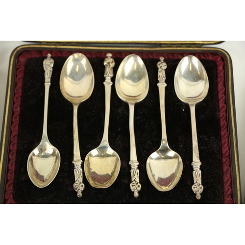 119 - A cased set of 6 silver Coffee Spoons, Sheffield 1922, each with coffee bean finial, together w... 