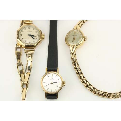 226 - A Ladies 9ct gold Wrist Watch, by Omega, with octagonal case, cream dial and link bracelet; a Ladies... 