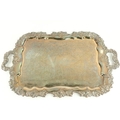 A heavy two handled Sheffield silver plated Tray, with vine cast shaped edge and handles, 71cms (28