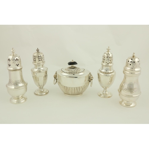 74 - A silver vase shaped Sugar Castor, Birmingham 1933, together with another similar, Birmingham 1926; ... 