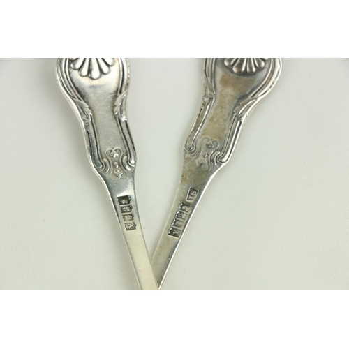 92 - A set of 9, late George III Irish silver Kings pattern Teaspoons, Dublin c. 1819, approx. 9 ozs... 