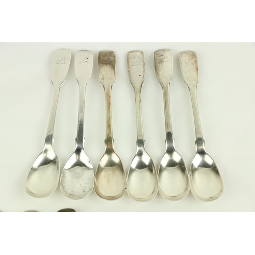 93 - A set of 13 Irish Victorian silver Teaspoons, by Peter Walsh, Dublin, c. 1840; & 6 similar silve... 