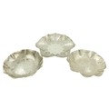 A pair of silver Dishes, by Royal Irish, Dublin 1970, the lobed body with hammered decoration, 20cms... 