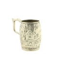 A rare American Sterling silver barrel shaped Mug, by Samuel Kirk & Son, Baltimore, U.S., chased... 
