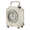 An arch top silver cased Carriage Clock, London 1927, with French movement, the swing handle above a... 