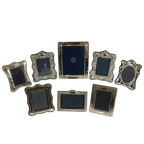 22 - A collection of 6 silver mounted Photograph Frames, including one pair and two silver plated ditto. ... 