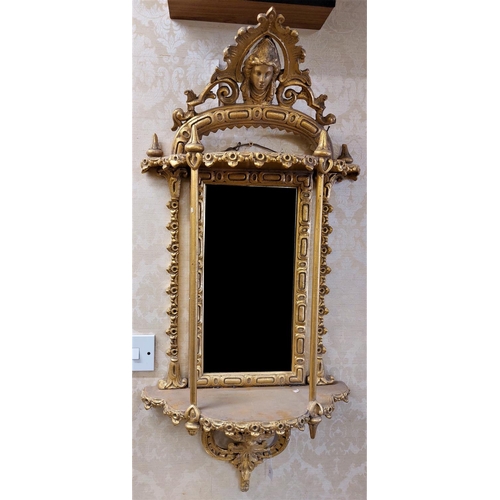 615 - An attractive 19th Century two tier gilt Pier Mirror, with two front column supports, base supported... 