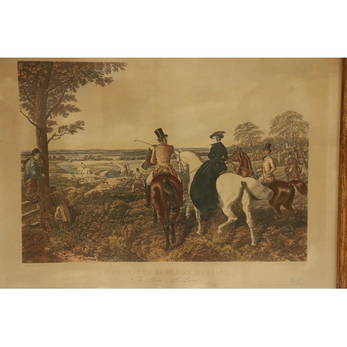 624 - After John Frederick Herring Snr. (1795-1865)A set of 4 Fox Hunting Engravings, 19th Century, 48cms ... 