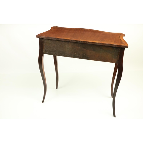 629 - An unusual serpentine fronted walnut Side Table, in the 18th Century style, with rosewood banded top... 