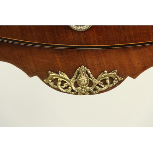 629 - An unusual serpentine fronted walnut Side Table, in the 18th Century style, with rosewood banded top... 