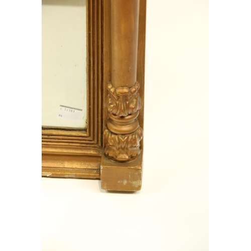 633 - A 19th Century gilt Pier Mirror, the inverted breakfront pediment above a relief moulded frieze with... 