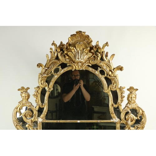 639 - An attractive and large early 18th Century French giltwood Mirror Overmantel, probably R. Gence, c. ... 