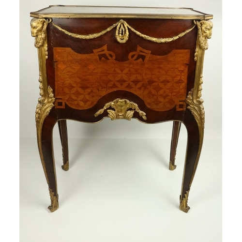 640 - After Jean Francois Oeben (1721-1763)Table á Écrire in kingwood with satinwood inlay, c. 1900, with ... 