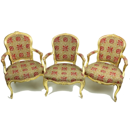 648 - The Carton & Leinster House Dressing Room ChairsAn important set of 6, - 18th Century giltwood O... 