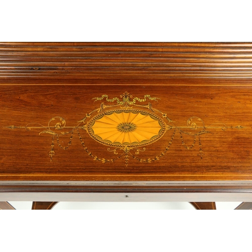 656 - A fine Edwardian rosewood and marquetry inlaid Ladies cylinder Bureau de Dame, with three quarter pi... 