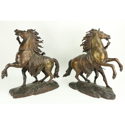 657 - After Guillaume Coustou (1677-1746)A fine pair of quality 19th Century bronze Groups of the Marley r... 