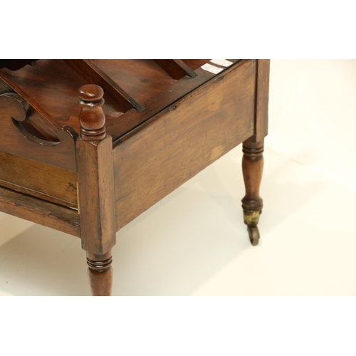 658 - A William IV period mahogany Canterbury, with three X shaped divisions each with turned rails and sh... 