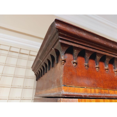 662 - A very good late 19th Century crossbanded and line inlaid mahogany Secretaire Library Bookcase, with... 