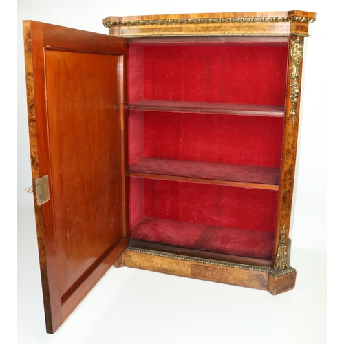 667 - An attractive 19th Century walnut Side Cabinet, the shaped top with egg n' dart moulding, decorative... 