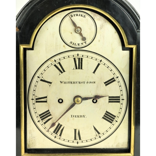 668 - A good English ebonised and parcel gilt Bracket Clock, by Whitehurst & Son, Derby, signed  and d... 