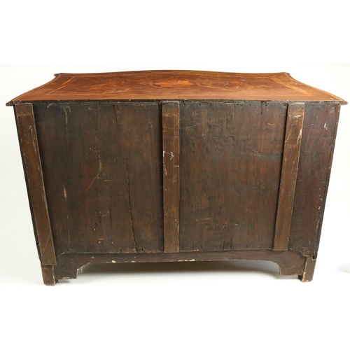 697 - A good 18th Century Continental walnut Commode, of serpentine form, the top with kingwood and satinw... 