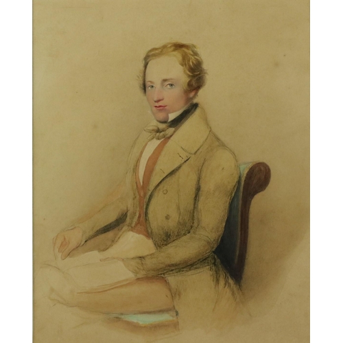 701 - Henry O’Neill, Irish (1798-1880)   'Portrait of a Cleric,' watercolour on paper, Signed,  27cms x 23... 