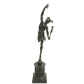A 19th Century classical bronze Figure modelled as Mercury, holding the Medusa standing one foot on ... 