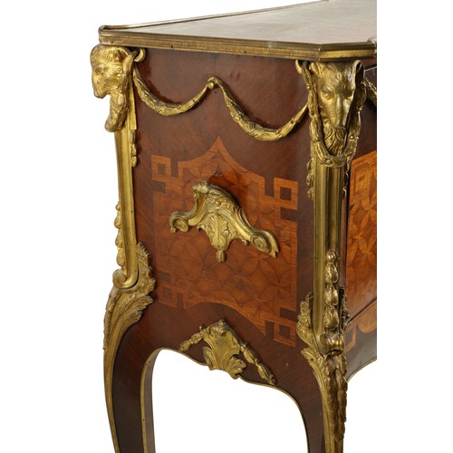 640 - After Jean Francois Oeben (1721-1763)Table á Écrire in kingwood with satinwood inlay, c. 1900, with ... 