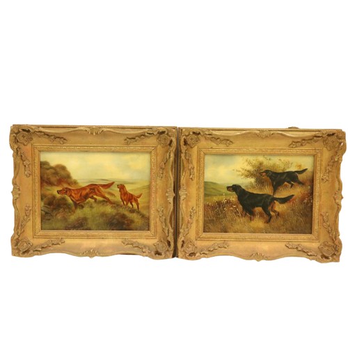 799 - Thomas Earl, British (act. 1836-1885)'Setters in a Landscape,' and its companion a similar subject, ... 