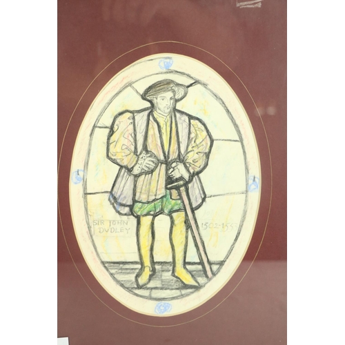 127 - Sidney Harold Meteyard, (1868-1947)Studios for Stain Glass Watercolour: 'Sir John Dudley, 1502 - 155... 