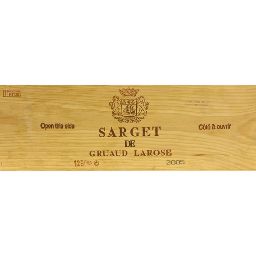 397 - Wine:  Sarget de Gruarud Larose - 2005,8 Bottles, in original case, as a lot, w.a.f. (8)... 