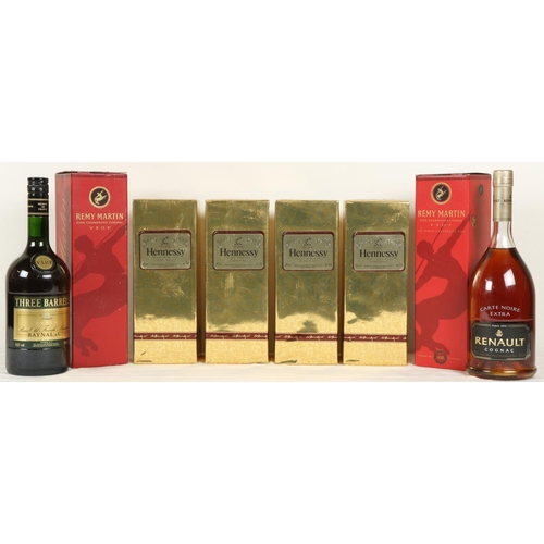 401 - Cognacs:  A collection of Hennessy (four boxed bottles) Remy Martin, Martell and others, as a c... 